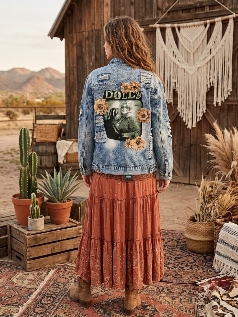 Custum Dolly jean jacket sm-xl 23" ptp
